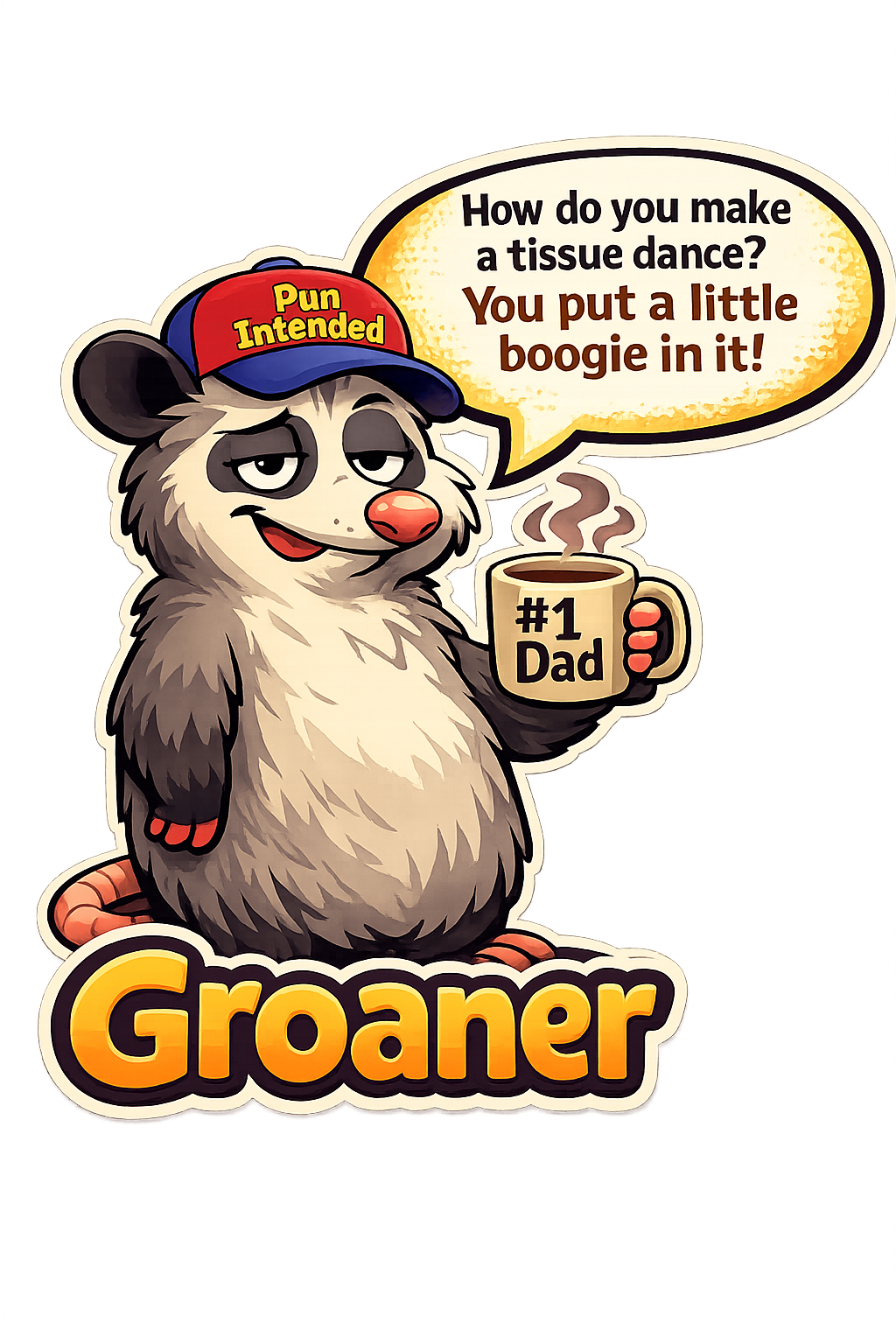 Groaner mascot asking: How do you make a tissue dance? You put a little boogie in it!